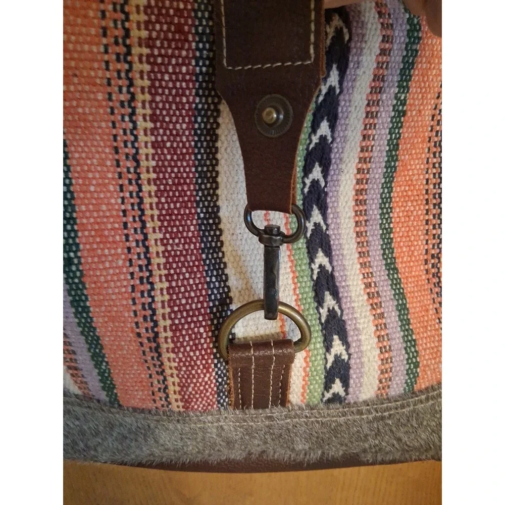 Myra Multi Color Genuine Hide Purse Messenger Southwest Blanket Style 15